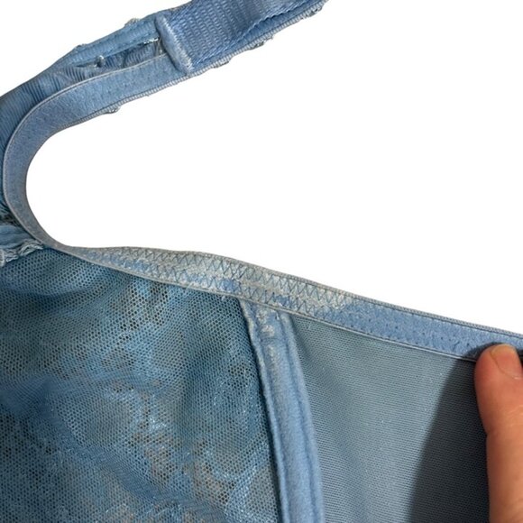 Wacoal Bra 36DD light blue lace not padded lightly lined cups - Picture 7 of 8